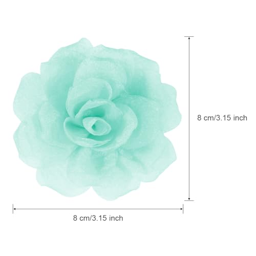 Rose Flower Brooches And Pins For Women - Pale Green Brooches With Hair Clip, Hair Pins And Flower Clips For Hair, Lapel Pins, Hat Pins, 3.1 Inches - color: Pale Green