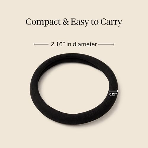 Kitsch Elastic Hair Ties No Damage | Stretchable Hair Bands - Black, 12pcs | Strong All-Day Hold Hair, Rubber Bands For Hair, Ponytail Holders | Hair Accessories for Everyday Use - color: Black Medium (Pack of 12)