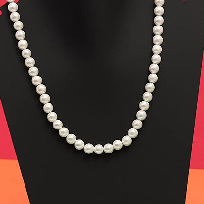 LeCalla 925 Sterling Silver Pearl Necklace Jewelry | Strand Wedding Prom Bridal Pearls Jewelry | Trendy Hypoallergenic Simulated Pearl Pendant Necklace for Women - color: Choker Pearl Necklace