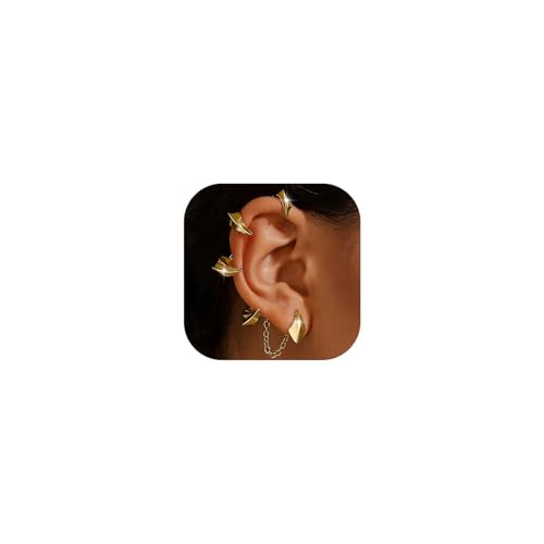 Gothic Stainless Steel Ear Cuffs Non Piercing Cartilage Clip On | Punk Emo Y2k Alt Goth Style,Men Women,Silver Fake Earring,Hypoallergenic Adjustable,Jewelry Gift,Edgy design - color: A1-Dragon Claw 1 Gold