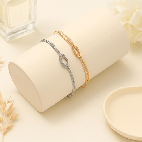 Cuff Bangle Bracelets for Women, Link Chain Bracelets Jewelry Gifts for Women - style: Love Knot