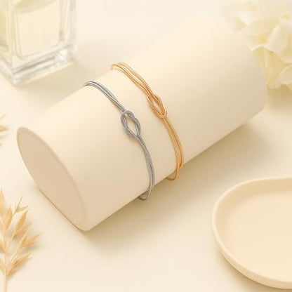 Cuff Bangle Bracelets for Women, Link Chain Bracelets Jewelry Gifts for Women - style: Love Knot