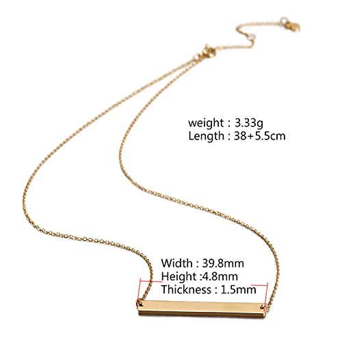 Multi Gold Bar Necklace for Women Vertical/Horizontal Bar Pendant Necklaces with Adjustable Chain Necklace Adult Jewelry - color: 14K Gold