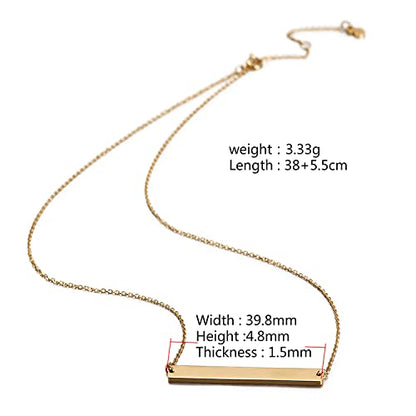 Multi Gold Bar Necklace for Women Vertical/Horizontal Bar Pendant Necklaces with Adjustable Chain Necklace Adult Jewelry - color: 14K Gold