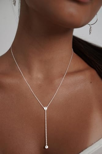 Silver Pearl Necklaces for Women Sterling Silver Plated Dainty Pearl Choker Jewelry Gifts for Women - color: Y Silver