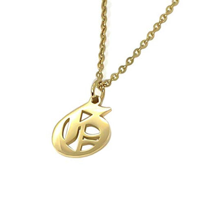 Old English Initial Alphabet Letter Necklace - style: G-Gold