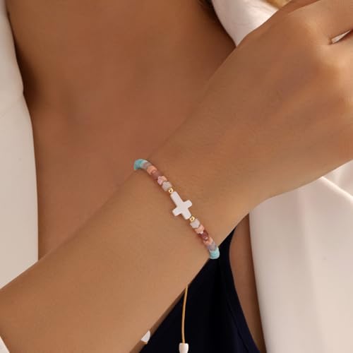 Adjustable Miyuki Beaded Bracelet for Women, Double Row Miyuki Beads | Miyuki beads, adjustable fit, braided construction, double-row design, party styling, bracelet jewelry for casual styling - color: colors02