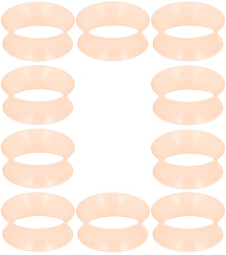 10G-25mm Flesh Skin Solid Soft Silicone Gauges Plugs for Ears Saddle Double Flared Ear Gauges Flesh Stretching Kit Expander Hide Tunnels Plugs Piercing Jewelry for Women Men - color: 00 Gauge=10mm=3/8 inch
