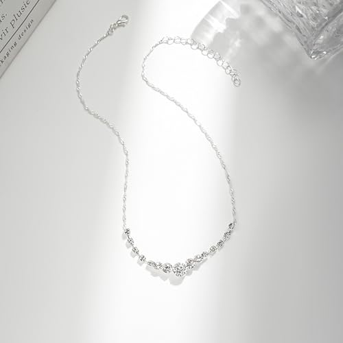Crystal Wedding Jewelry Set, Necklace Earrings, for Accessories | Silver jewelry design, suitable almost occasions, non fading, non oxidizing, Valentine's Day gift, wedding jewelry sets - color: C