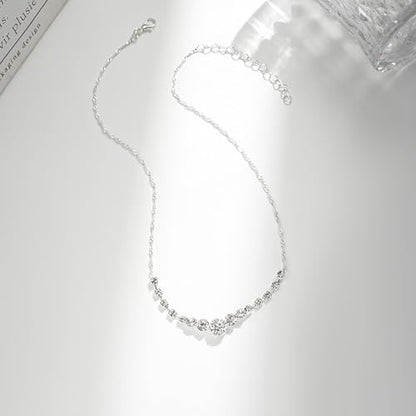 Crystal Wedding Jewelry Set, Necklace Earrings, for Accessories | Silver jewelry design, suitable almost occasions, non fading, non oxidizing, Valentine's Day gift, wedding jewelry sets - color: C