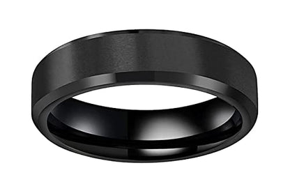 CROWNAL 3mm 5mm 7mm 9mm Tungsten Rings for Men Women Black/Silver/Gunmetal/Gold Beveled Polished Edges Matte Finish Comfort Fit 4-17 - color: Black 5mm