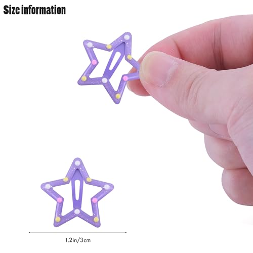 Star Hair Clips Snap Hair Barrettes Non Slip Star Hair Accessories Glitter Colors polka dots Metal Hair Clips for Girls Women -15 PCS 1.18" - color: 15 P -1.18"-Glitter polka dots