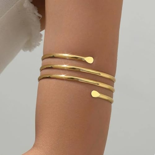 Harry and Henry Arm Cuff Gold Upper Arm Jewelry for Women Adjustable Open Cuff Bangle Bracelets Armband Jewelry Summer Outfits for Women 2026 - color: E3:Arm Cuff
