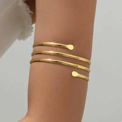 Harry and Henry Arm Cuff Gold Upper Arm Jewelry for Women Adjustable Open Cuff Bangle Bracelets Armband Jewelry Summer Outfits for Women 2026 - color: E3:Arm Cuff