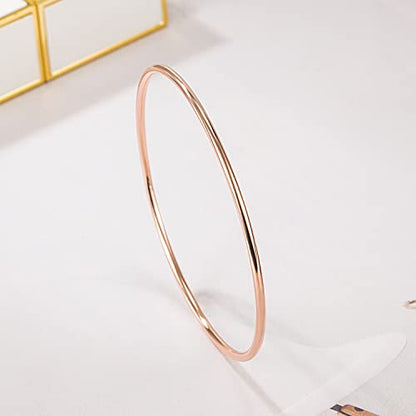 H&Beautimer 925 Sterling Silver Bracelet for Women's Italian Handmade Solid Bangle 2/3/4/5/6/7 Set Rose Gold Fine Jewelry With Gift Box - color: Rose Gold 2set, size: 65MM