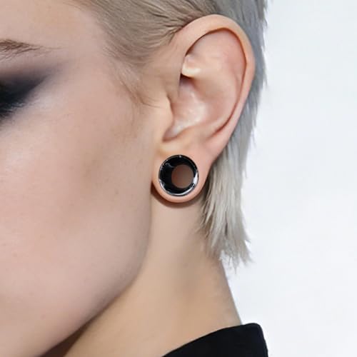 COOEAR 2 Pairs Matched Set Gauges for Ears Flesh Tunnels Kits Plugs Earrings Blue Acrylic Ear Expander Stretchers Piercing. - color: Y6633H, size: 0g(8mm)