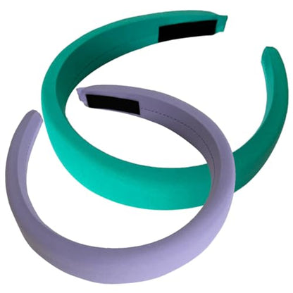 ARTIBETTER 2pcs Wide Padded Headbands for Women, Fabric Thick Hair Hoops, Non-slip Decorative Hairbands for Daily Wear and Sports