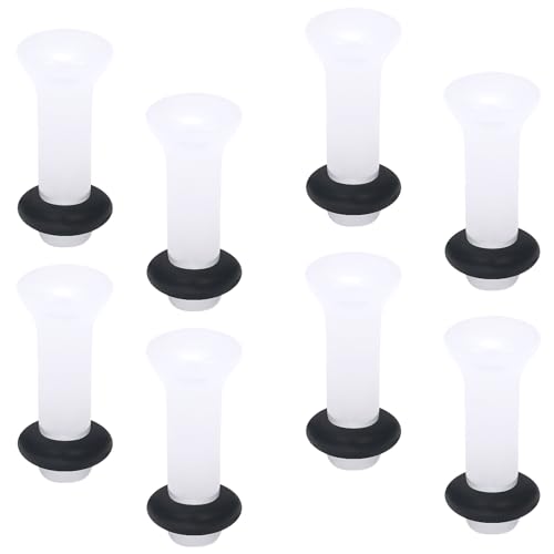 14G-12mm Solid Acrylic Clear Opalite/Black Gauges for Ears Plugs with O-Rings Single Flare Gauges Stretching Kit Ear Expander Piercing Jewelry for Women Men - color: Opalite, size: 8G