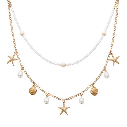 Gold Chain Belt for Women, 14K Gold Plated Layered Pearl Shell Belly Chain, Adjustable Gold Waist Chain and Beach Waist Chain Body Jewelry for Bikini Summer Outfits - color: Pearl Platinum