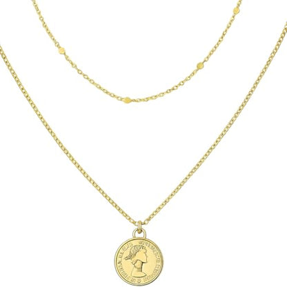 Layered Necklaces for Women, Dainty Gold Necklace Stack 14k Gold Plated Layering CZ Chain Choker Necklaces for Women Trendy Simple Non Tarnish Gold Necklaces Set Fashion Bridal Prom Jewelry - color: 2layered necklace