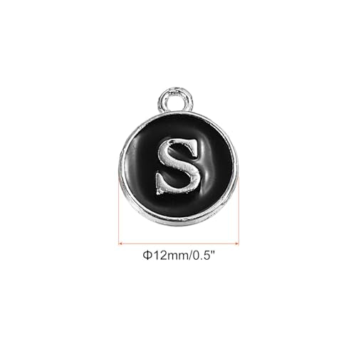 MECCANIXITY Alphabet Enamel Letter Charm Jewelry Charm Pendant for Jewelry Making, Bracelet, Craft - style: S