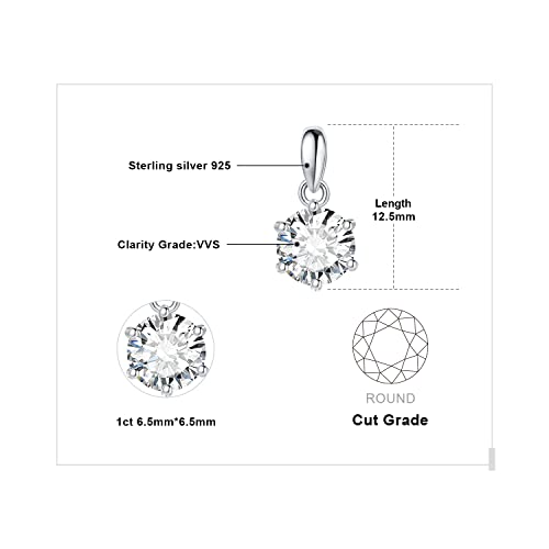 JewelryPalace Round 1ct 2ct 3ct Cubic Zirconia Solitaire Pendant Necklace for Women, 925 Sterling Silver 14k White Gold Plated Necklaces for Her, Classic Simulated Diamond Jewelry Set, 18 Inches chain - color: A-1ct-CZ-Sterling Silver