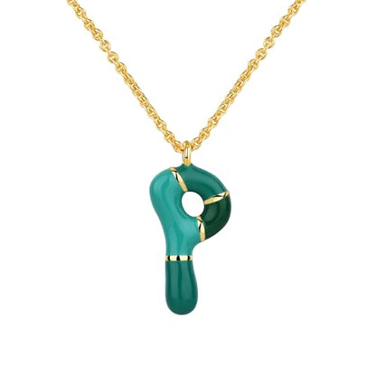 Kainier Bubble Letter Initial Necklace for Women, Colorful Balloon Alphabet Name Pendant Dainty Cute 14K Gold Plated Necklaces Jewelry Gifts… - color: Colourful, style: P