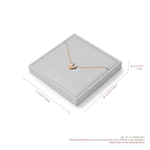 Microfiber Jewelry Pendant Display Tray Jewelry Necklace Organizer | Display Tray Gray - size: 5.5" x 5.52" x 0.78"