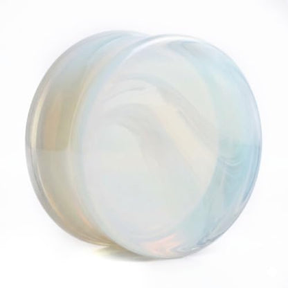 Opalite Organic Stone Ear Plugs Gauges Sold in Pairs - style: 14mm-9/16 inch