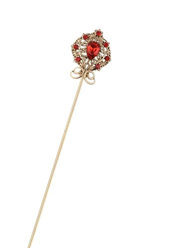 Alilang Women's Elegant Vintage Hat Pin Bendable Long Needle Lapel Pins Brooches on Hair Hat Scarf - color: 1pc Retro