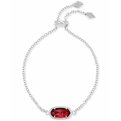 Kendra Scott Elaina Adjustable Chain Bracelet for Women, Fashion Jewelry, Gold-Plated - color: RHODIUM - CLEAR BERRY