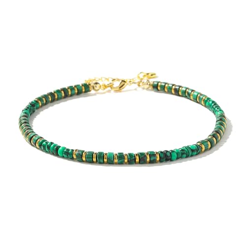 XIJIN Natural Stone Beaded Anklets for Women Handmade Beach Boho Turquoise Beads Ankle Bracelet Jewelry Gift for Her - color: K