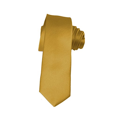K. Alexander Skinny Ties - Multiple Solid Colors - Classic 2" width - color: Honey Gold