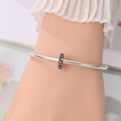 2pcs Stopper Spacer Beads for Pandora Bracelets, Sterling Silver Cross Ladybug Clip Spacer Charms For Bracelet DIY Jewelry Gift - color: Ladybug