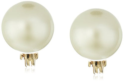 Anne Klein Women's Pearl Stud Earrings, Layered Statement Fashion Jewelry for Everyday and Evening Wear - color: 10mm Clip