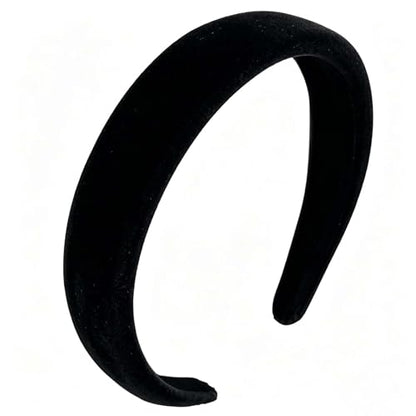 Velvet Padded Headband Fashion Headbands Non Slip Head Band Hair Bands Accessories for Women Girls (Black) - color: Black