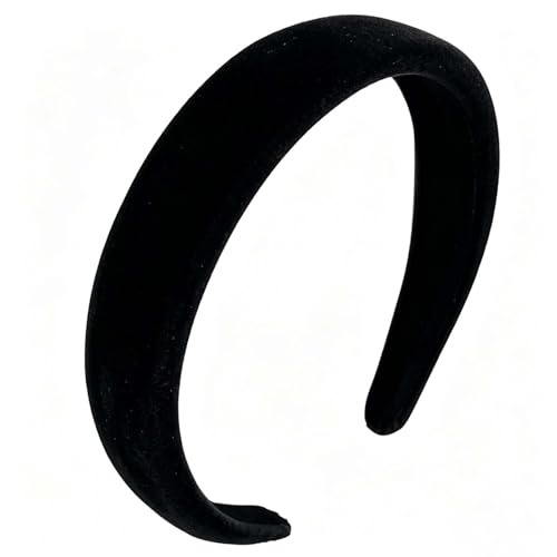 Velvet Padded Headband Fashion Headbands Non Slip Head Band Hair Bands Accessories for Women Girls (Black) - color: Black