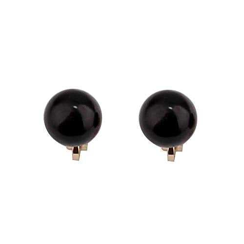 1-5 Pairs Pearl Clip on Earrings for Women Non Piercing Earrings Set Hypo-Allergenic Earrings - color: Black Clip-ons