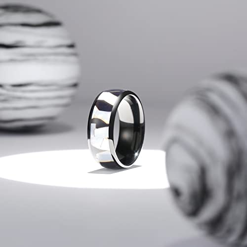 King Will 4mm 6mm 8mm Tungsten Carbide Wedding Band for Men Size 5-15 - color: Light Blue 8mm