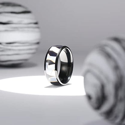 King Will 4mm 6mm 8mm Tungsten Carbide Wedding Band for Men Size 5-15 - color: Light Blue 8mm