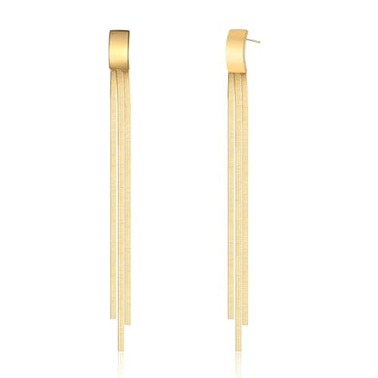 Long Tassel Dangle Drop Earrings, Silver/Gold Cz Chain Earrings for Women Fringe Geometric Bar Drop Formal Earrings Prom Party Lightweight Jewelry Gifts - color: A