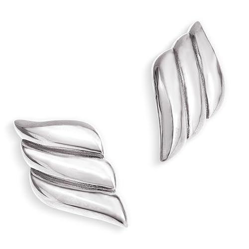 Jean Beau Chunky Gold Stud Earrings for Women Trendy Gold Plated Dangle Drop Prom Birthday Fashion Office Jewelry Gift - color: Silver Wing