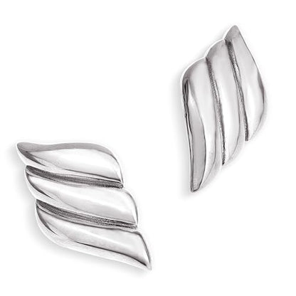 Jean Beau Chunky Gold Stud Earrings for Women Trendy Gold Plated Dangle Drop Prom Birthday Fashion Office Jewelry Gift - color: Silver Wing