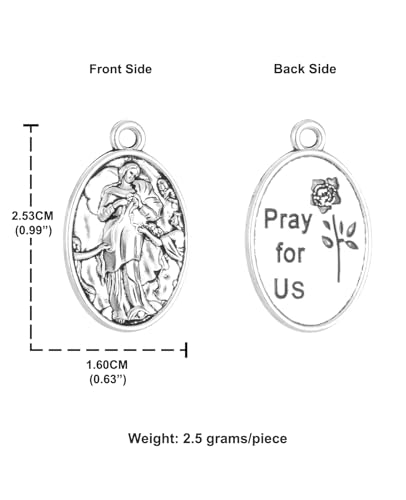 Saint Therese of Lisieux/Saint Mother Teresa of Calcutta/Divine Mercy Jesus/Mater Dolorosa Patron Saint Medal Charm Pendant for DIY Rosary Necklace Bracelet Jewelry Making Part - color: 30pcs-Our Lady of Fatima
