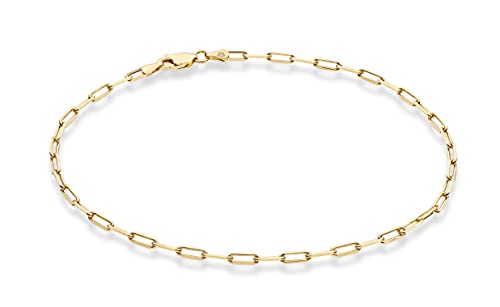 Miabella Italian 925 Sterling Silver 2.5mm Paperclip Anklet for Women | Ankle Bracelet, Link Chain, Fine Jewelry, Made in Italy