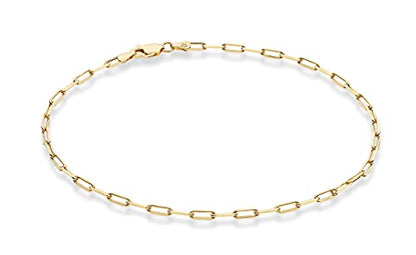 Miabella Italian 925 Sterling Silver 2.5mm Paperclip Anklet for Women | Ankle Bracelet, Link Chain, Fine Jewelry, Made in Italy