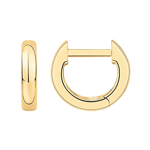 PAVOI 14K Gold Plated Chunky Huggies Earrings for Women - 925 Sterling Silver Posts Small Gold Huggie Hoop Earrings - Ultra Thick Hoops Trendy Jewelry - style: Plain