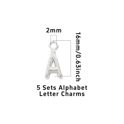 Alphabet Letter Charms - color: Silver