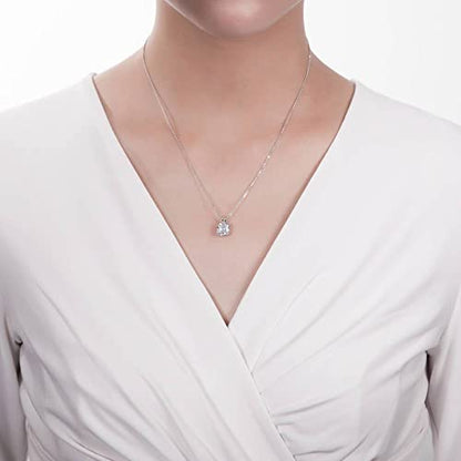 BERRICLE Sterling Silver CZ Solitaire Pendant Necklace for Women, Gold Flashed, Cubic Zirconia - Asscher, Emerald, Heart Shaped, Princess, Round Cut - style: Asscher Cut