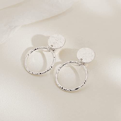 MUYAN Gold Clip On Drop Earrings for Women Non Piercing Dangle Earrings Fashion Jewelry - color: D Clip Silver